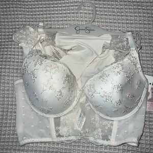 Jessica Simpson Ivory Floral Lace Bustier